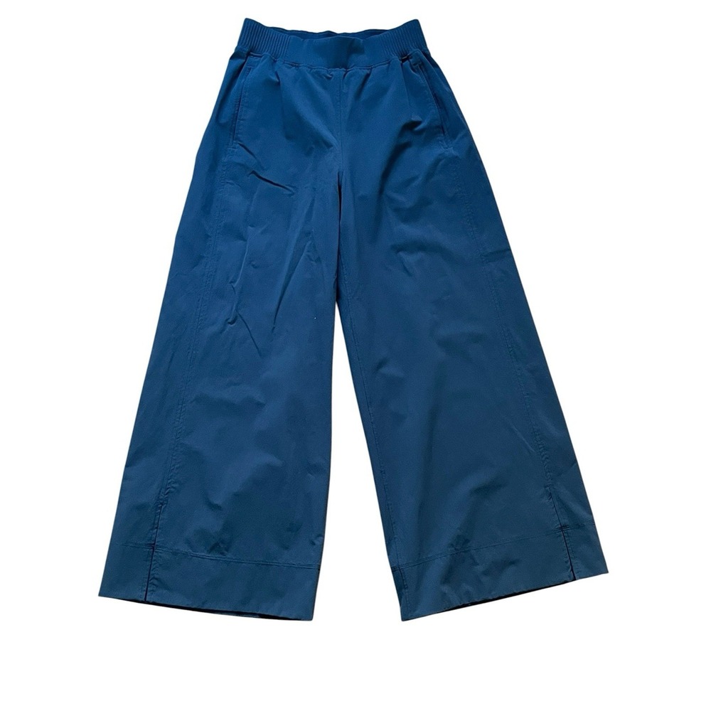 Lululemon Stretch Woven Wide-Leg Pants High-Rise Crop Blue 25.5" Length, Size XS